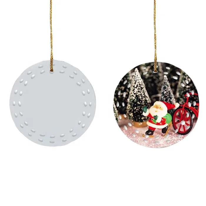 Prosub Custom Personalized DIY Photo Oval Sublimation White Blanks PBT Plastic Christmas Ornaments