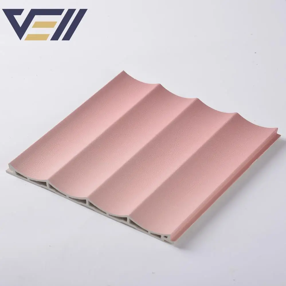 Factory Exterior Wood Texture Interior Decor Fluted Wood Plastic Composite Coating Cladding Wall Board Wpc Wall Panel