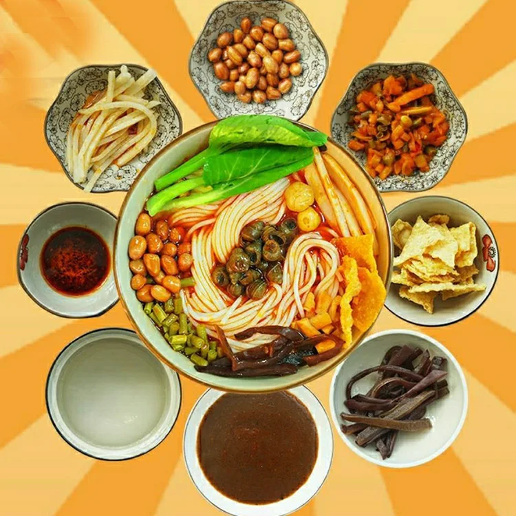  Китайская традиционная тонкая сухая лапша для длительного хранения nissin рисовая плоская