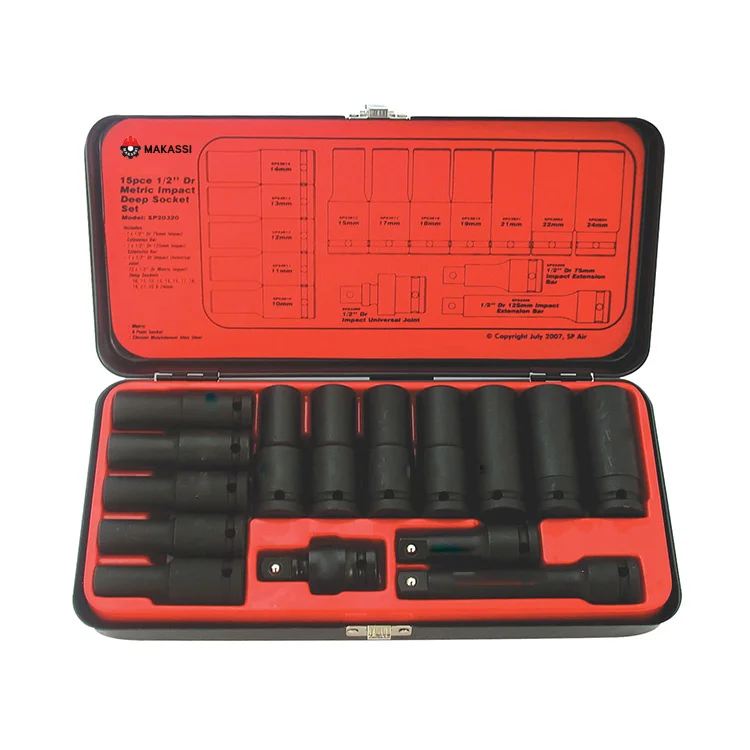 Made China 10 Pcs 1/2 DR Deep Impact Socket Set Tools Set Impact Hand Tools Socket