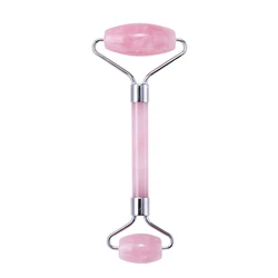 2023 Top Selling Jade Face Roller Pure Natural Rose Quartz Roller Skincare Tool Custom Logo Pink Crystal Stone Massage Roller