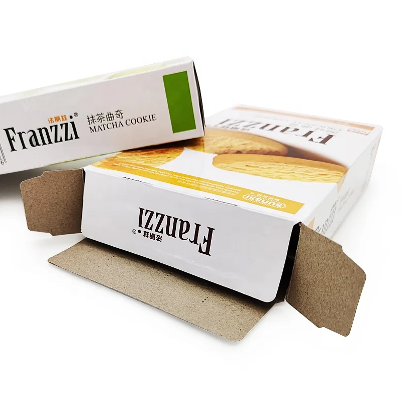 Rectangle Peanut Butter Cookie Box Reeses Puffs Biscuit Package Boxes Packaging Paper Custom Color Printing Food Snack Box