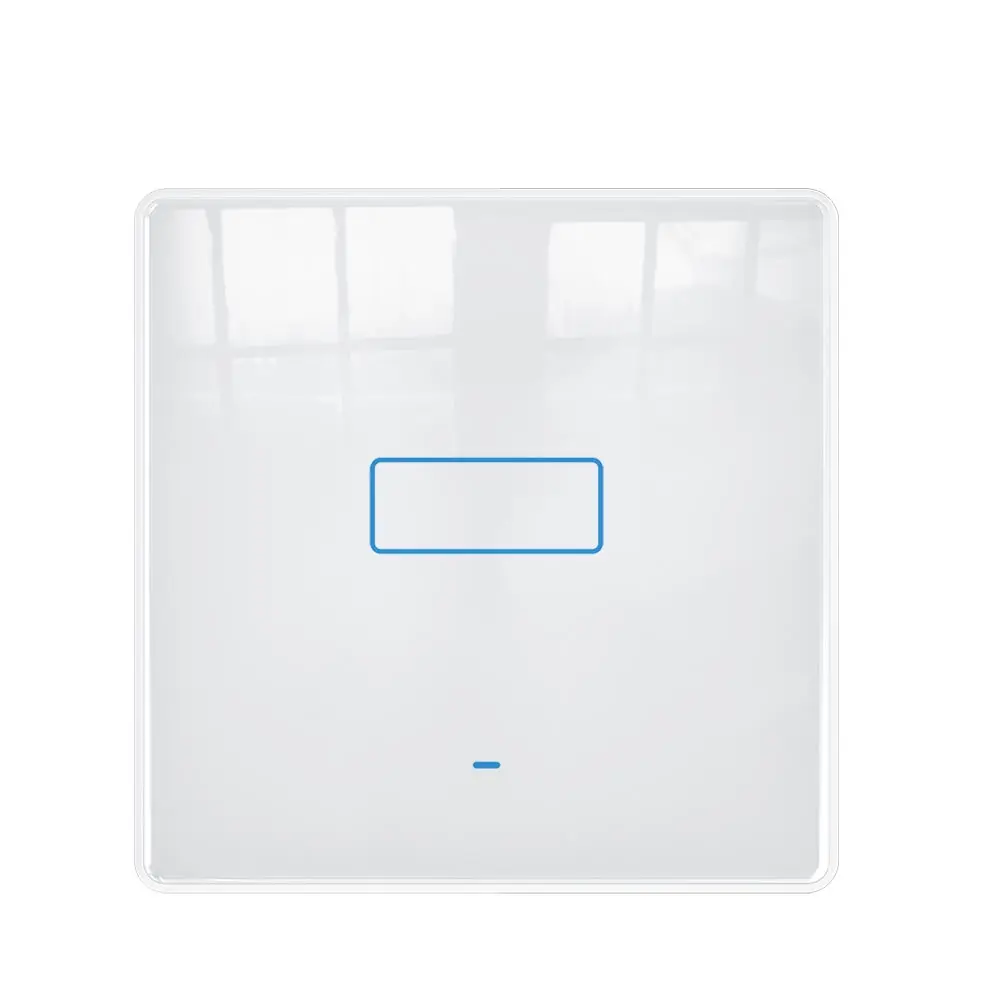 Eu Standard White Crystal Glass Panel 1 Gang 1 Way Light Wall Touch Screen Switch