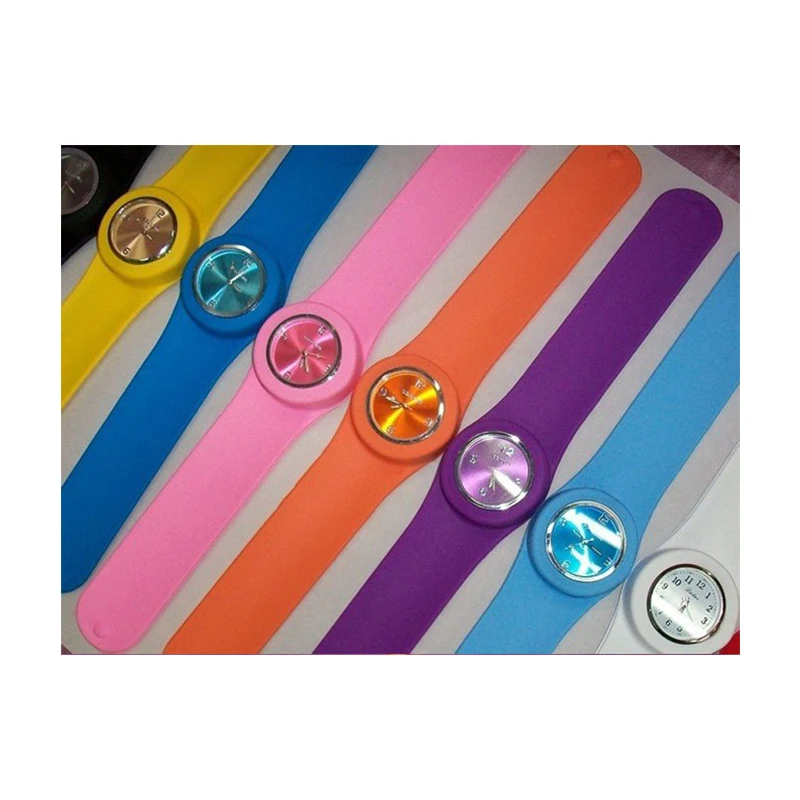 
Factory direct conjoined patted table silicone children conjoined snap ring patted circle watch 