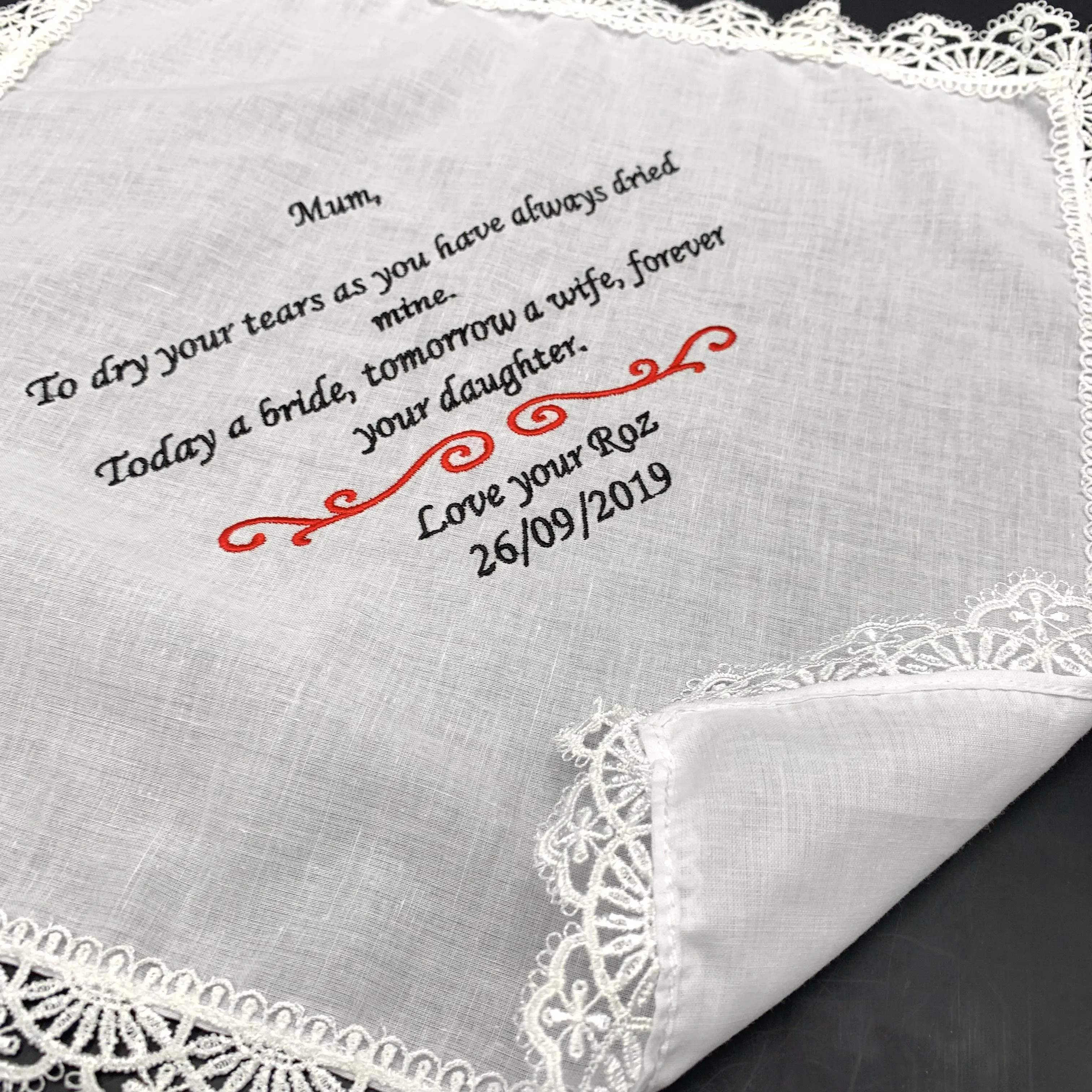 embroidery scallop flower handkerchief 100% cotton women handkerchief