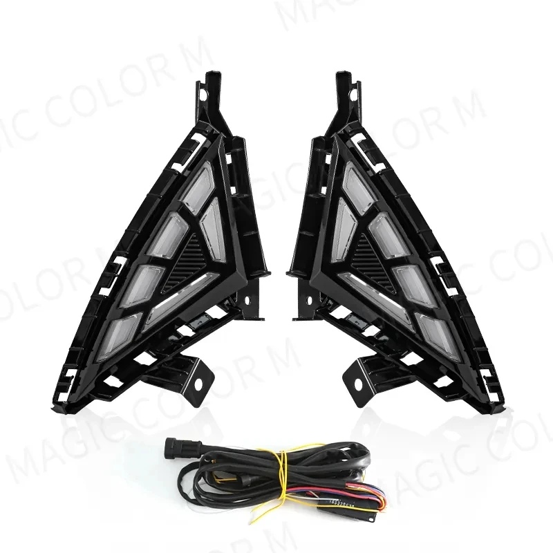For Hyundai Elantra 2021 2022 LED DRL Daytime Running Light White Daylights Yellow Turn Signal Fog Lamp Car Accessories 12V
