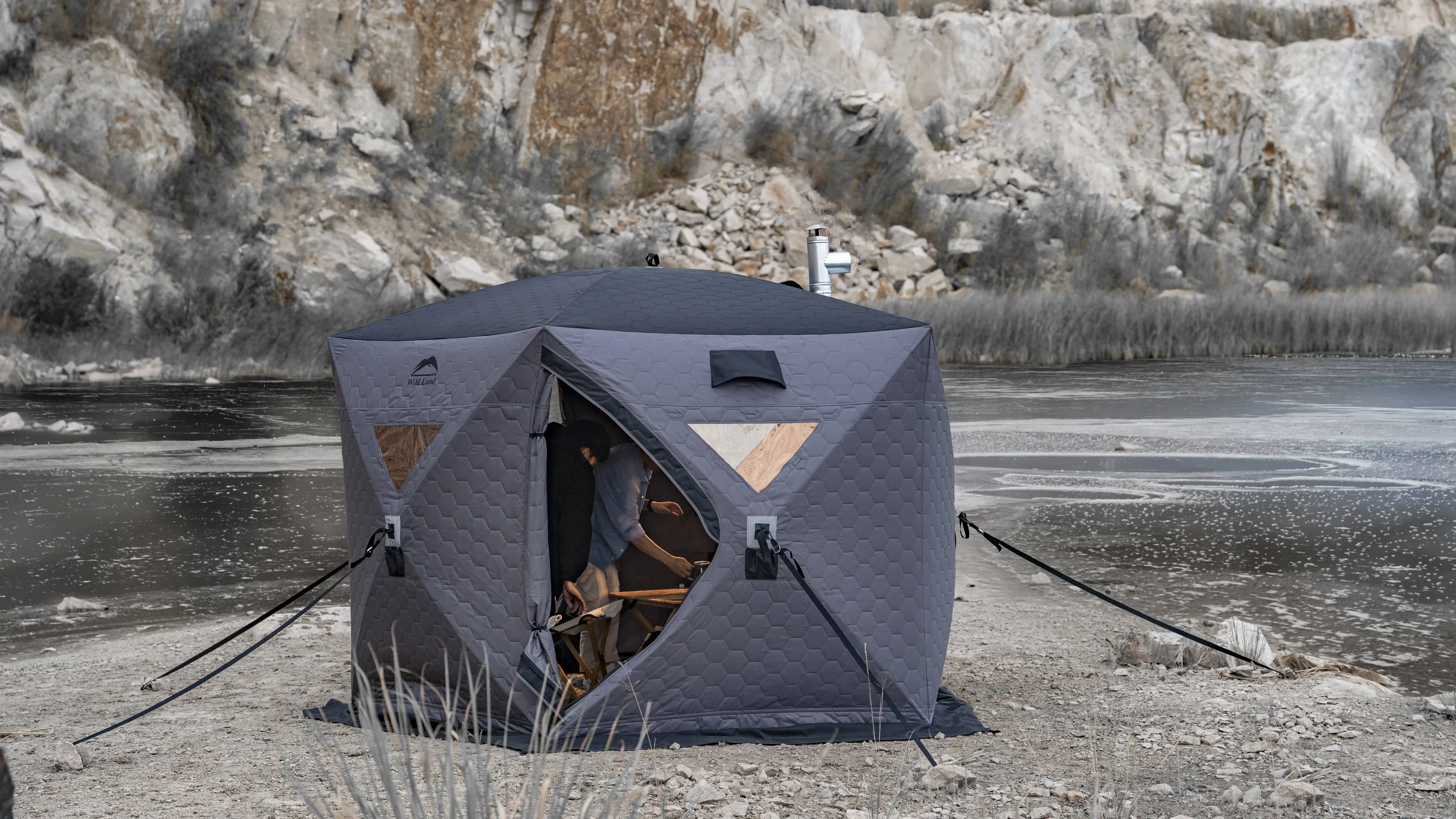 Factory Outdoor 210D Oxford Automatic Pop Up sauna tent Ice Fishing Camping steam House Portable Sauna Tent with heat stove
