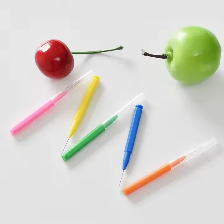 OEM L-shape disposable interdental brush cepillo dental de ortodoncia interdental deep cleaning
