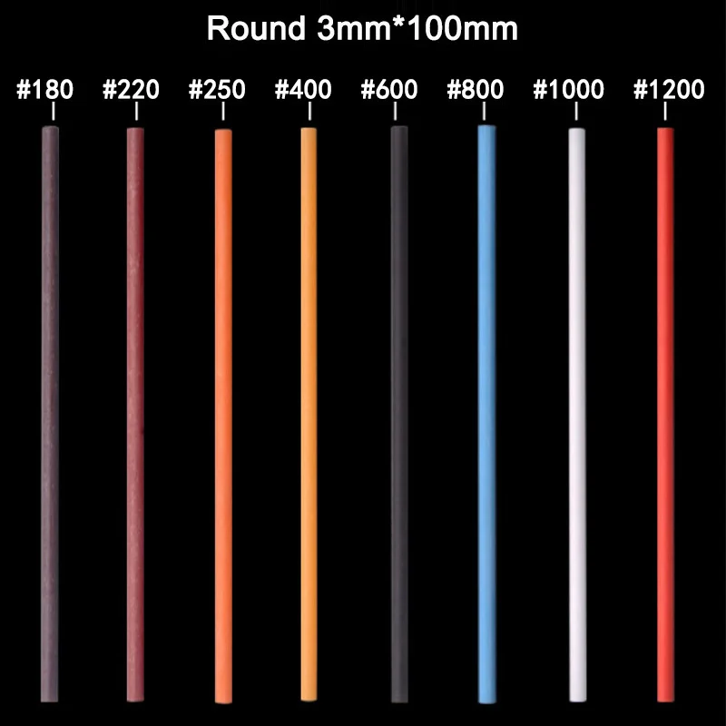 High Quality XEBEC Cylindrical Fiber Oilstone 3 *100mm Ceramic Fiber  Whetstone Strip for mold polishing