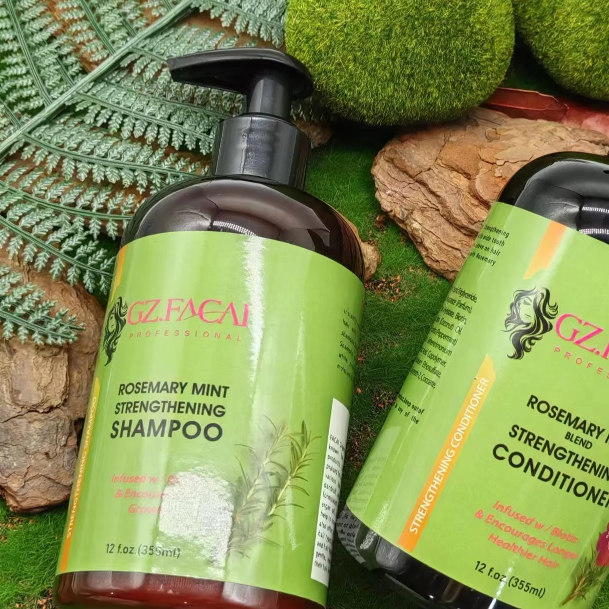 Private Label Natural Rosemary Tea Tree Oil Hair Shampoo and Conditioner for help  Hair Growth Hair Loss and Thinning