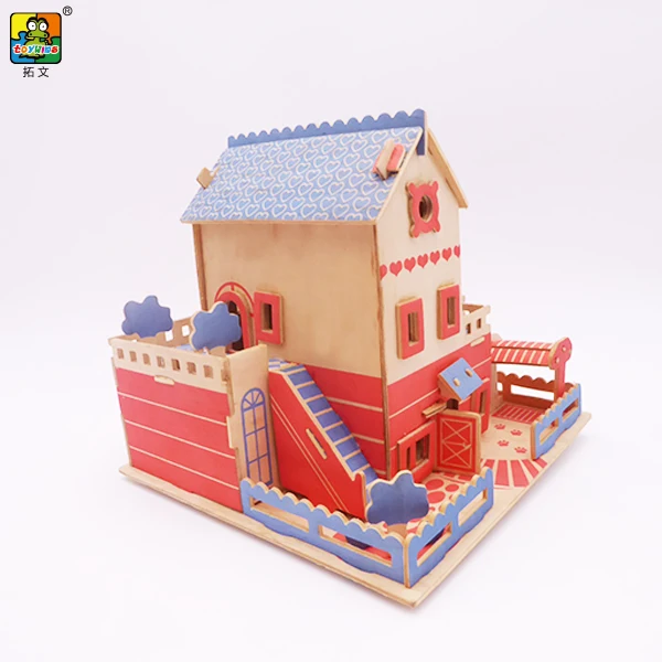 Beautiful house model 3D building model House Decorations Wooden promotion Gifts miniature houses miniature architecture models