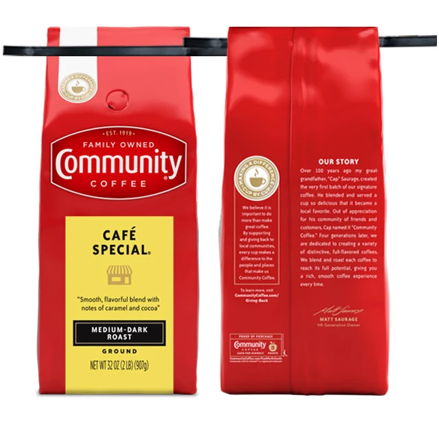 Custom Printed Drip Coffee Bean Packaging Aluminum Foil Empty Bag With Valve And Tin Tie