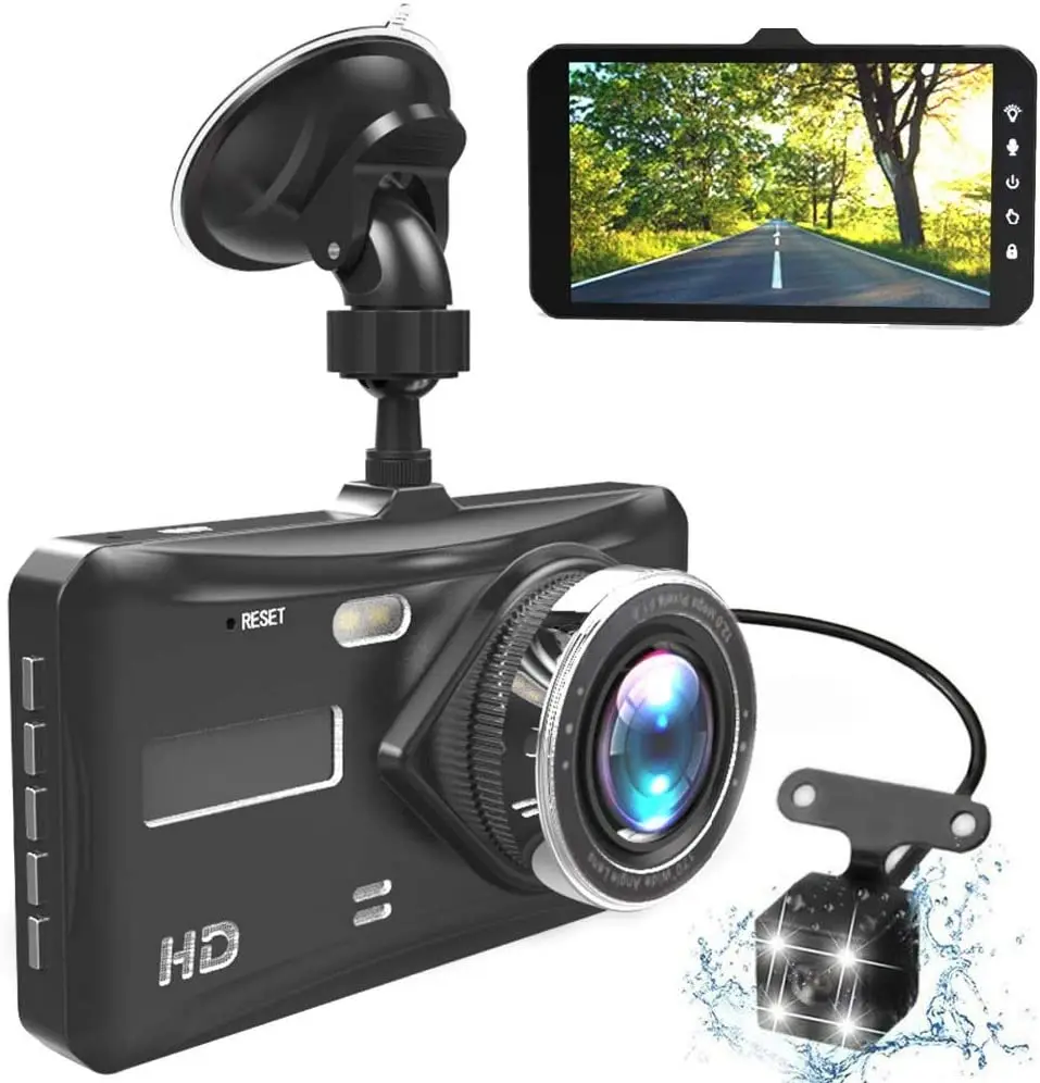 4 Inch H89 Dual Lens Dash Cam Touch Screen Camera 1080P Car DVR Video Recorder G-Sensor