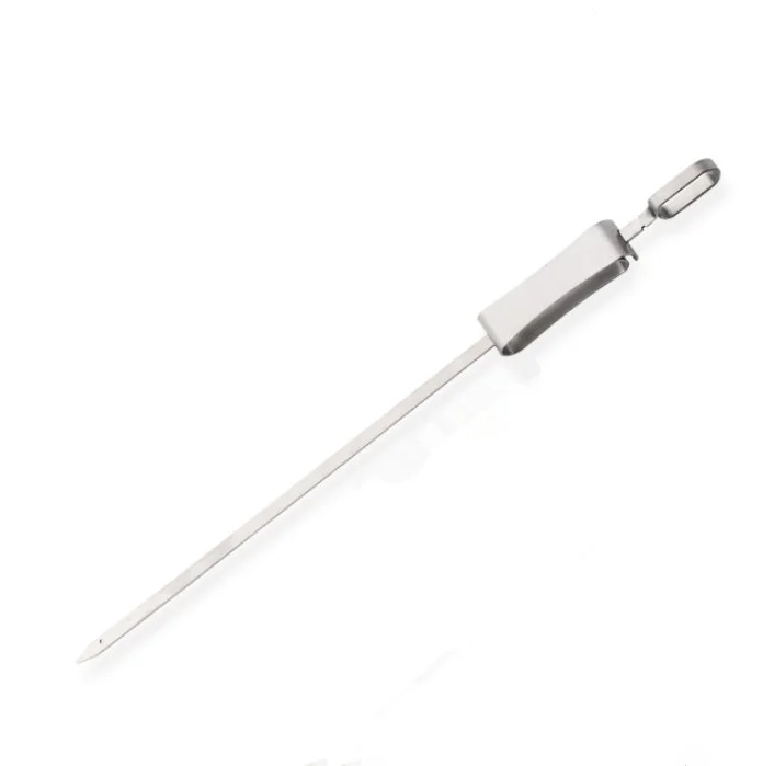 
Stainless Steel Grilling Skewers with Slider Barbecue Reusable Metal Kebab BBQ Skewer Sticks 