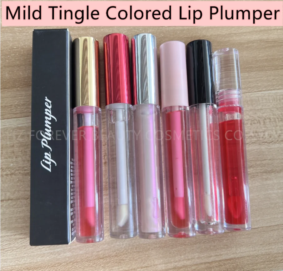 New Matte Pink Aluminium Click Lip Booster Volumising Hyaluronic Acid Extreme Lip Plumper Custom Label