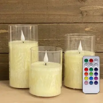 Wedding Centerpieces Holiday table Decorations Clear Acrylic Real Wax Color Changing Flameless Led Candles With Remote Control