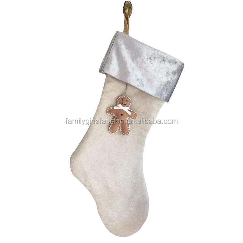 Wholesale Monogrammed Christmas Decoration Natural Christmas Pet Stockings