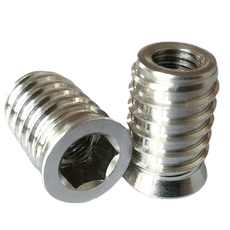 Supply Stainless Steel SS304 SS316 Hex Socket Flange Wood Threaded Insert Nuts