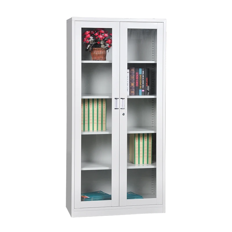 Metal Storage Cupboard File Cabinet with Glass Sliding Door Steel for Office Use Office Furniture Modern School Bag Cabinet