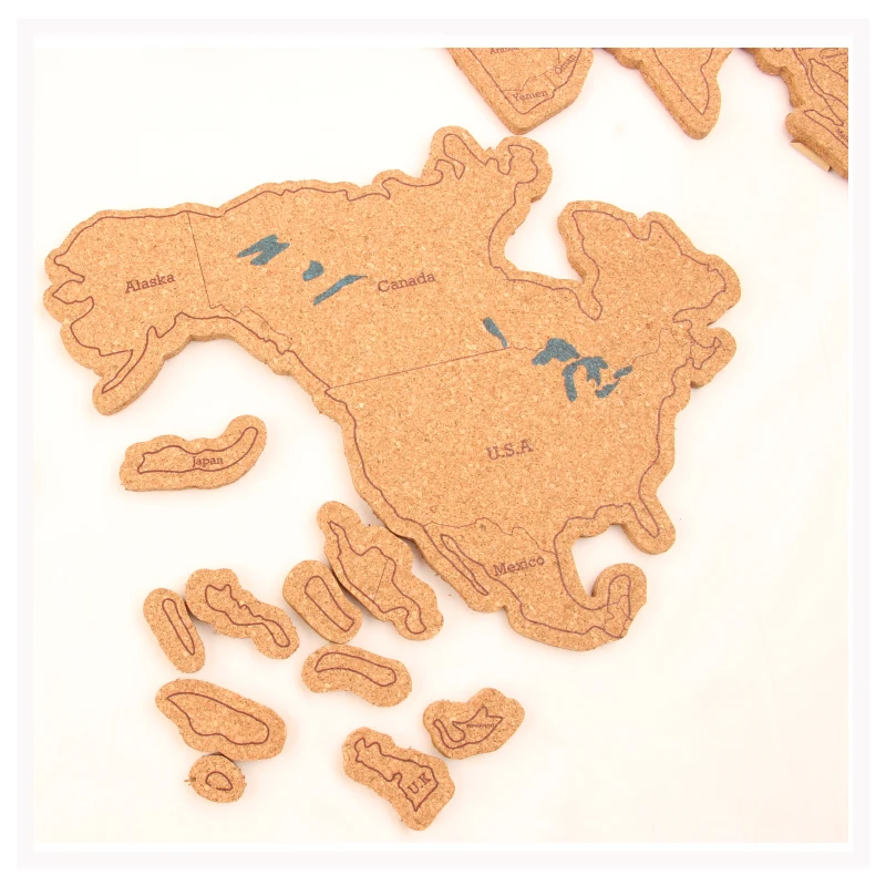 Split joint, patchwork Cork Map bulletin Board Self Adhesive Backing cork boark for wall bulletin, 5mm thick x 900mm x 410mm