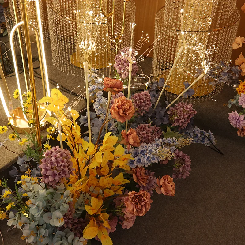 Wedding Props Road Guides Stars Fireworks and Ground Decorations Wedding Halls Copper Wire Lamps Rice Grain Lamps