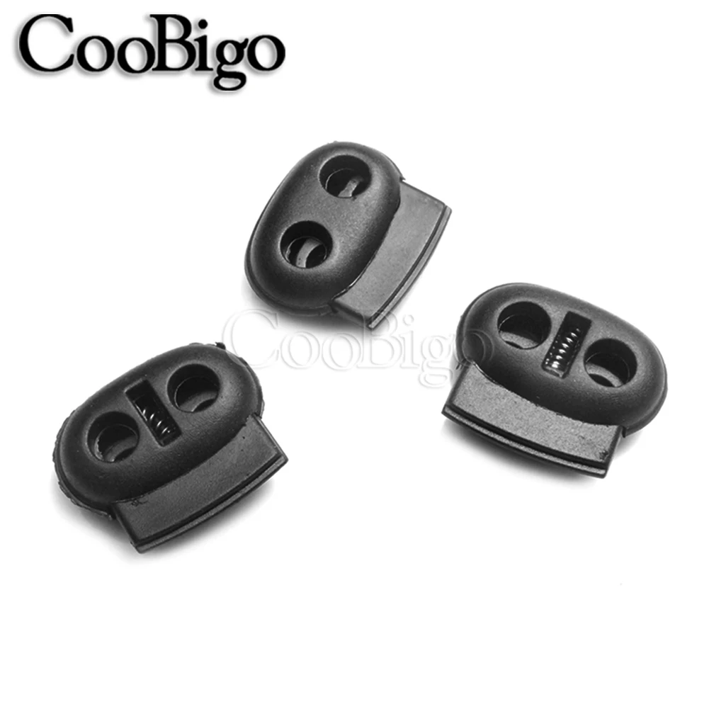 500pcs 5mm Hole Plastic Cord Lock Stopper Spring Toggle Clip Paracord Rope Shoelace Bags Sportswear Apparel DIY Accessories