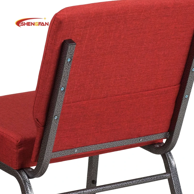 Китайский производитель высокий стул для церкви Silla de auditorio новый дизайн фиксированный красный Roja America
