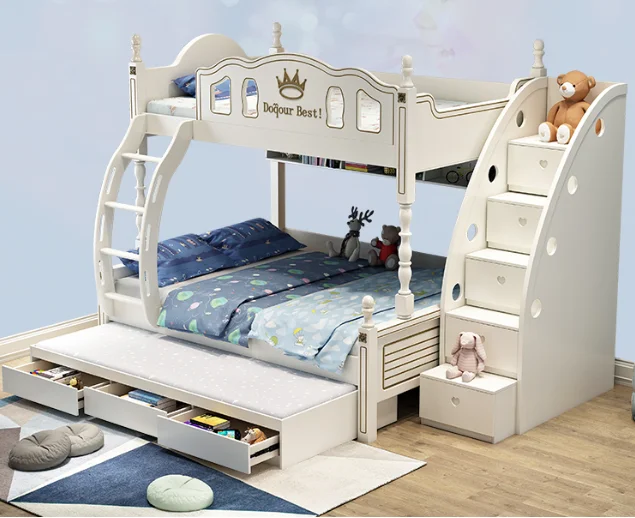 Детская мебель на заказ замок 2 детские недорогие двухъярусные кровати для лестницы учебный стол с