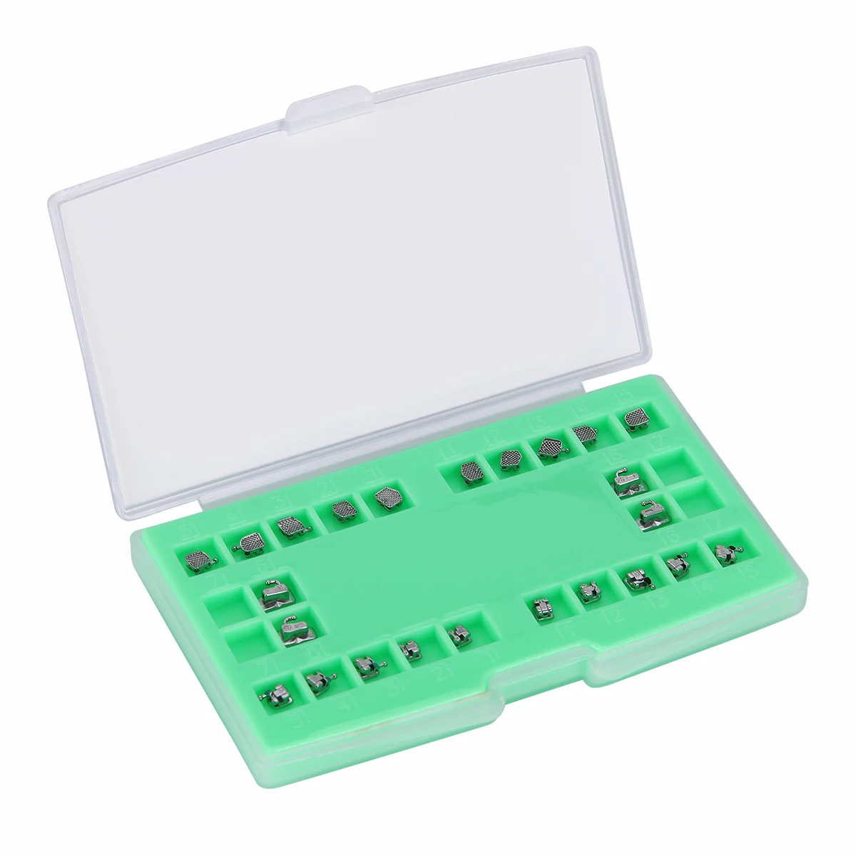 AZDENT Dental Self-ligating Bracket Orthodontic Metal MBT Braces with 345 Hooks