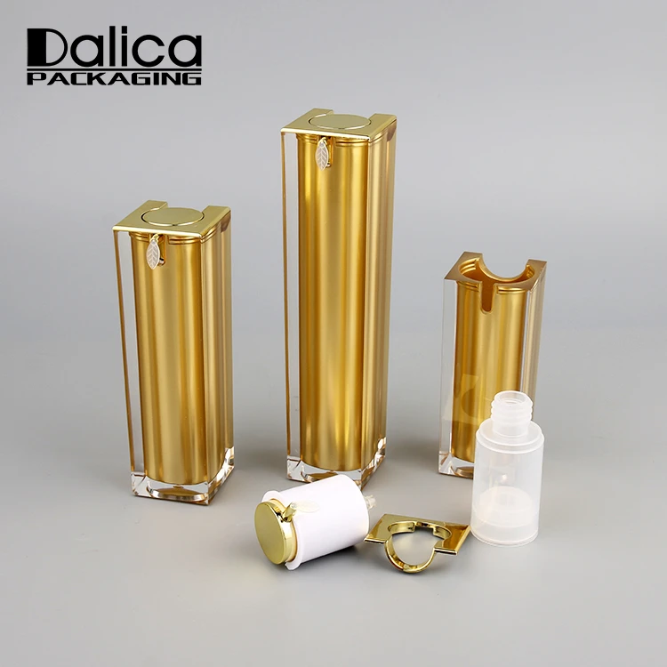 Promotional Luxury Blue Empty Square Cosmetic Vacuum Airless Pump Bottle