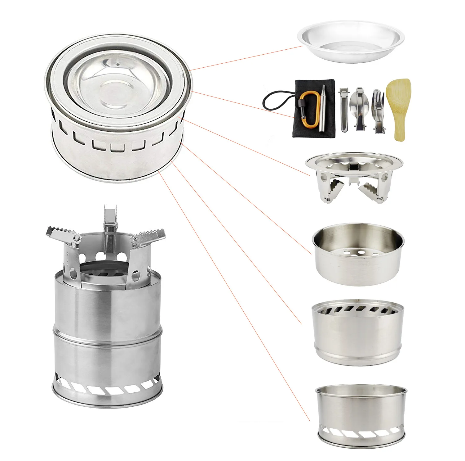 High Quality Portable Camping Cookware Set Durable Mini Folding Pot Aluminum Outdoor Camping Cookware Set with Storage Bag