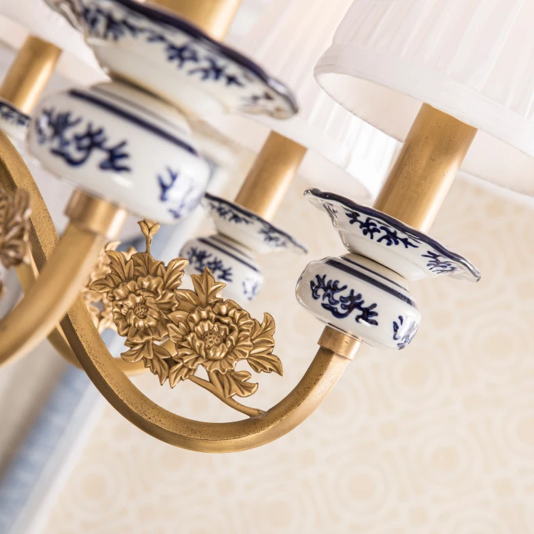 Large Bedroom Modern Blue And White Pendant Lights Living room hotel luxury ceramic chandelier