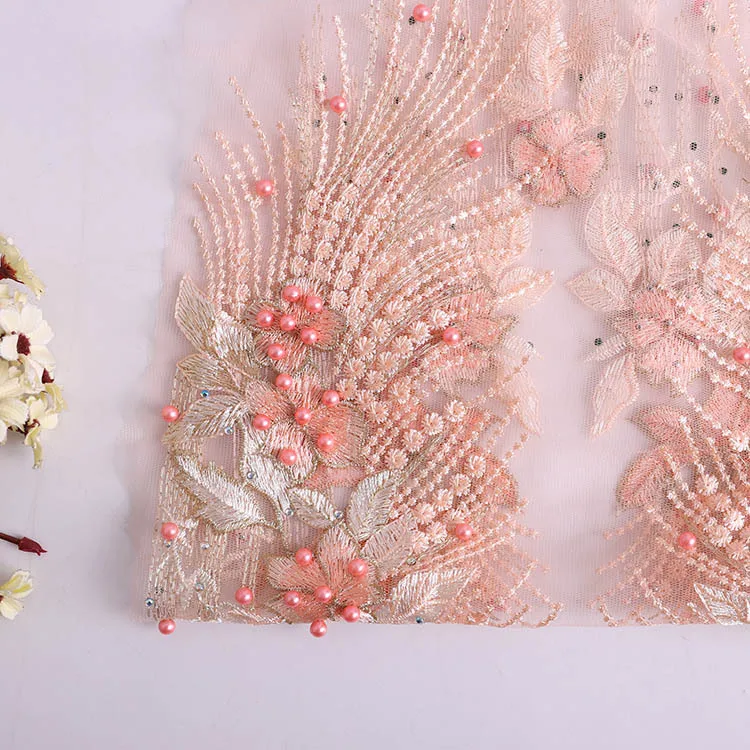 Stock Sewing on Flower Embroidery Lace Fabric Patches Custom Lace Fabric Patches