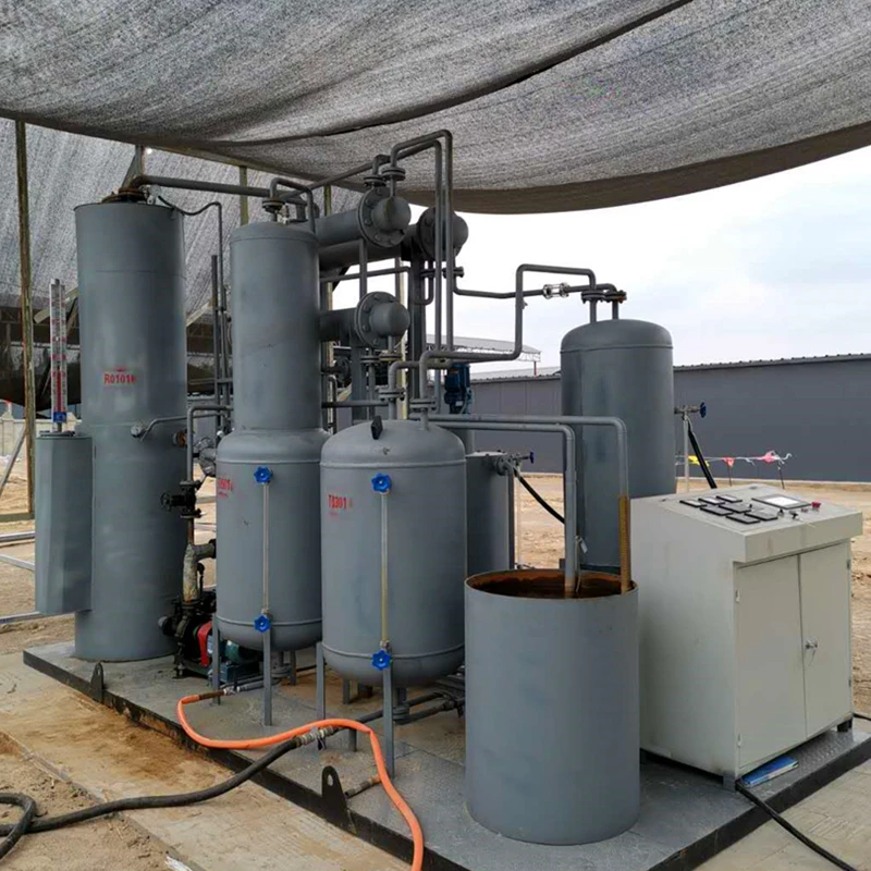 small capacity portable crude oil refinery with high yield output