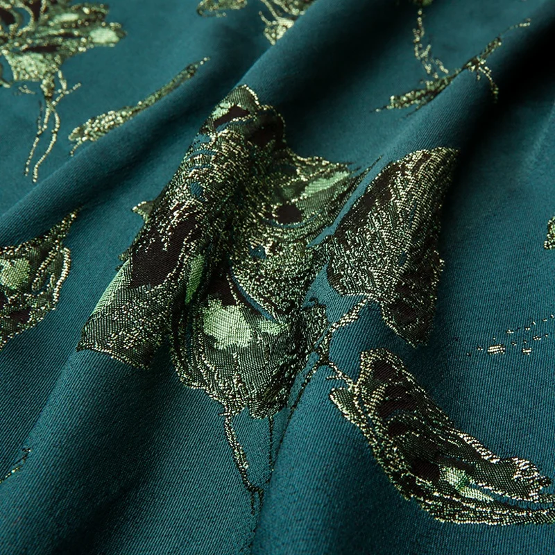 TDJ1508N hot sell floral embroidery polyester brocade jacquard textiles clothing fabric