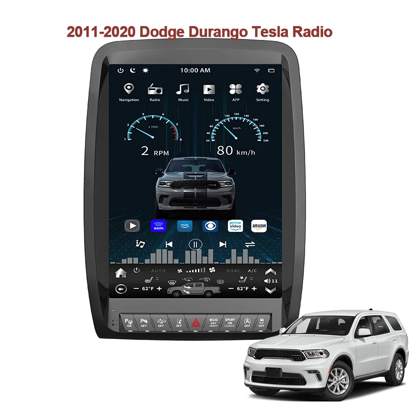 Android Vertical Screen Tesla Style Radio Head Unit For Dodge Durango Sxt 2011-2020 Dashboard Navigation System Upgrade