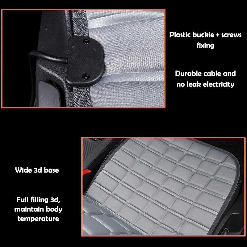 Winter Driving Universal Truck Van Suv Heated Car Seat Cushion Warm Comfortable Fast Heating 12V Heated Back Seat Cover For Cars