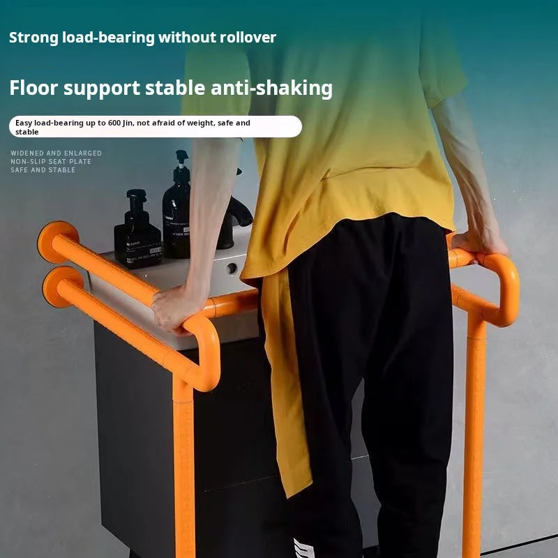 Hospital Elderly Bathroom Safety Grab Rails Wall Mounted Stainless Steel Handrails with Nylon Handle Handicap Safety Grab Bars