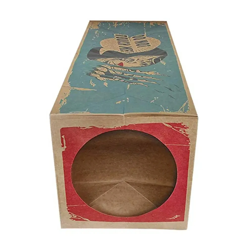 Funny Foldable Holes House Kitten Kraft Paper Tunnel Cave Hide and Seek Tube Toys for Cats Interactive