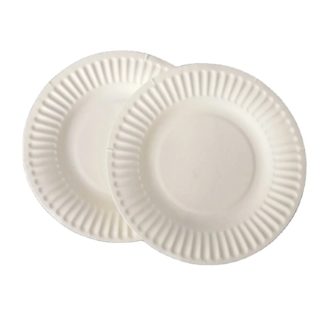 Biodegradable plates raw material vintage wedding party disposable paper plates set
