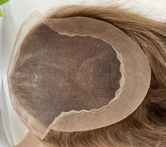 Lace Front Toupee Men in Stock Remy Brown Hair Virgin Lace with PU Human 10*8 Brazilian Hair Toupee for Men