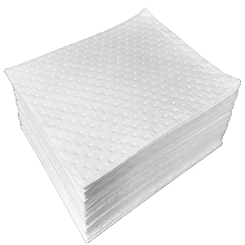 15*19 midum weight dimpled  lidustrial  liquid absorbing materials absorb oil spill oil absorbent pads for warehouse