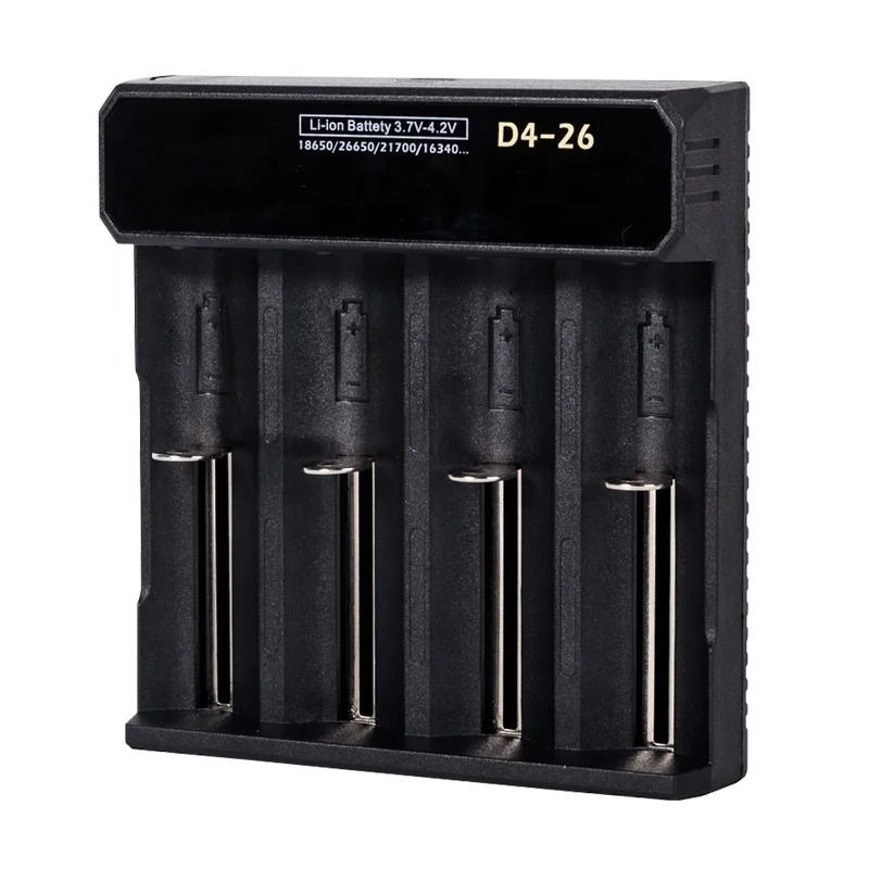 4 slots 26650 18650 USB Mirco Charging Battery Charger Fast Charging for LED Flashlight Rechargeable Li-ion Batteries
