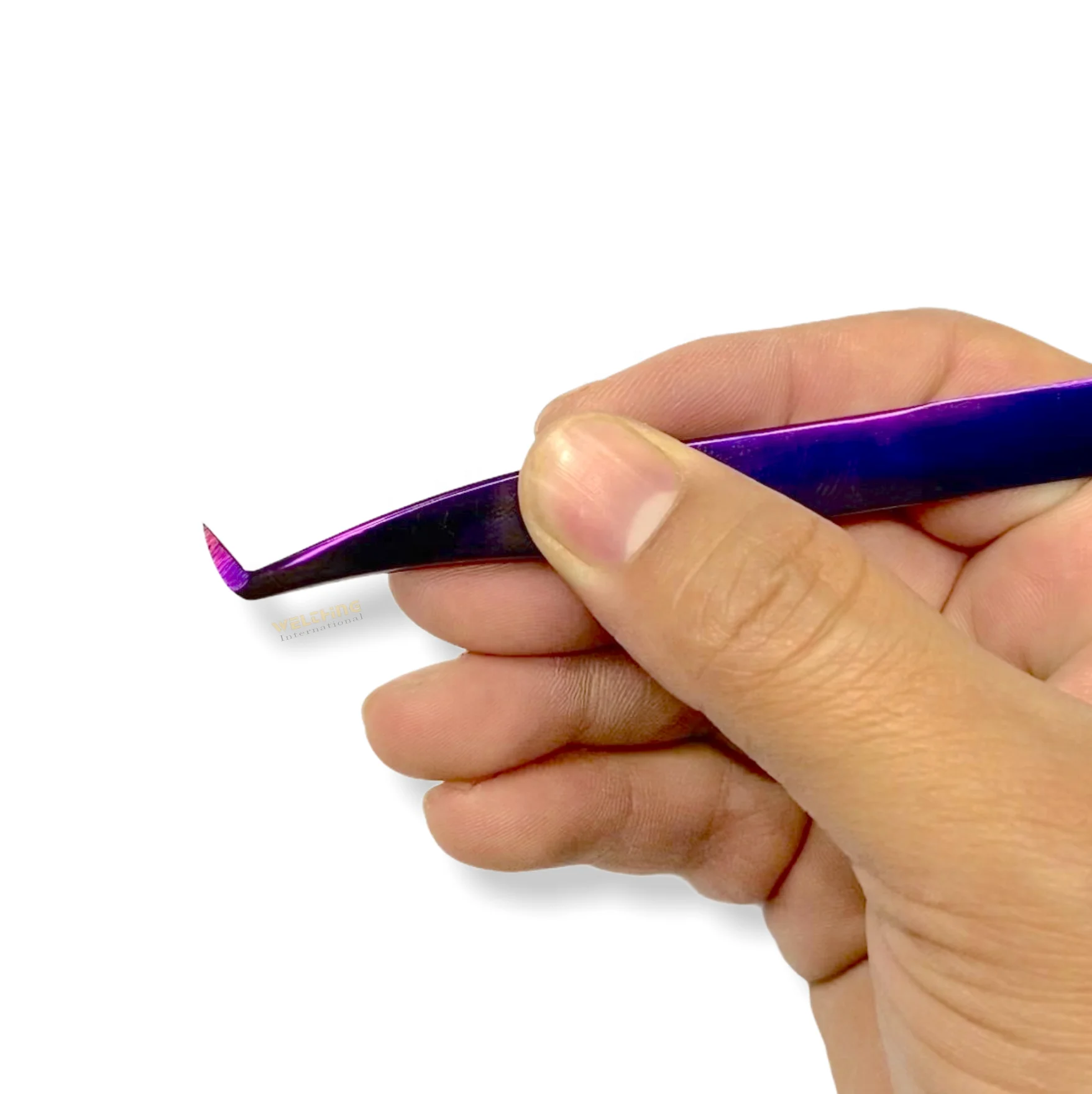 
Purple Color Coated Russian Volume Tweezers for Best Grip to Make fans 2D - 6D 