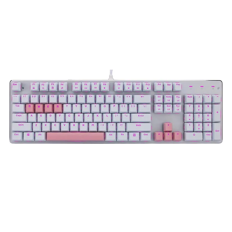 Full N-key Rollover Gaming Mixed color Backlit Mechanical Wired Keyboards Double Shot Injection Keycaps Aluminum Keyboard KM110