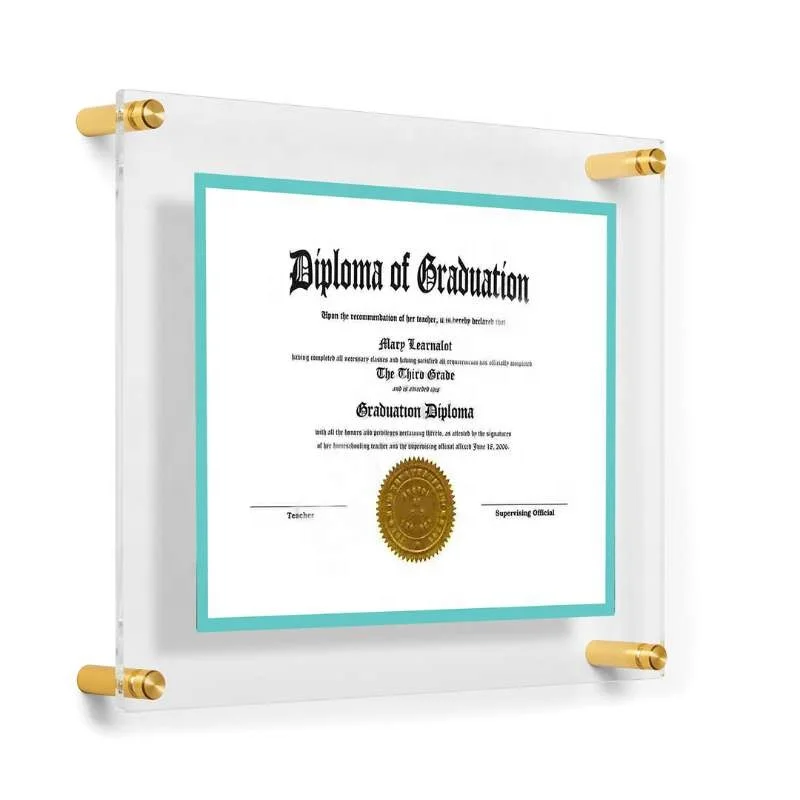 Quality Modern clear acrylic sheet picture photo frames with wood base stand