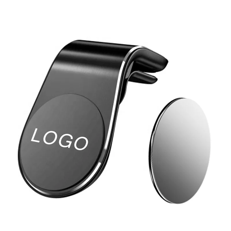 Metal Phone Holder Mobile Phone Stand Magnetic Universal Car Phone Holder L-Type Zinc Alloy Air Vent Mount