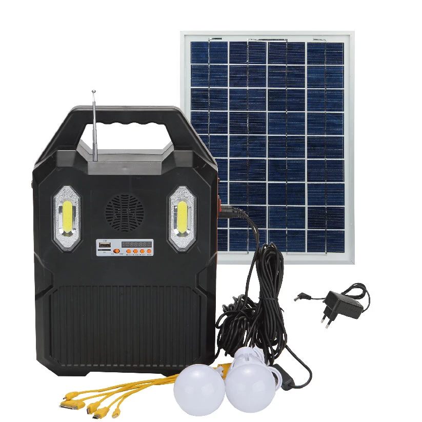 AT-9078B  DC 12v 9ah battery solar home  lighting system with Mp3  solar power generator with 4 led bulbs solar energy system