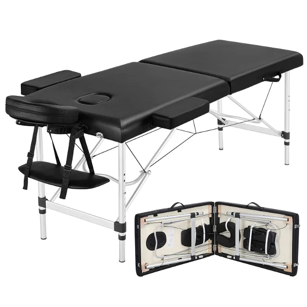 Massage Table Top Sellers Adjustable portable 2 Section Aluminum Salon Beauty Bed