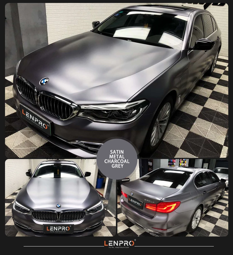 LENPRO PVC Roll  Wholesale Premium Glitter White Matte Black Paper Satin Metal Black Vinyl Car Wrap Metallic Film